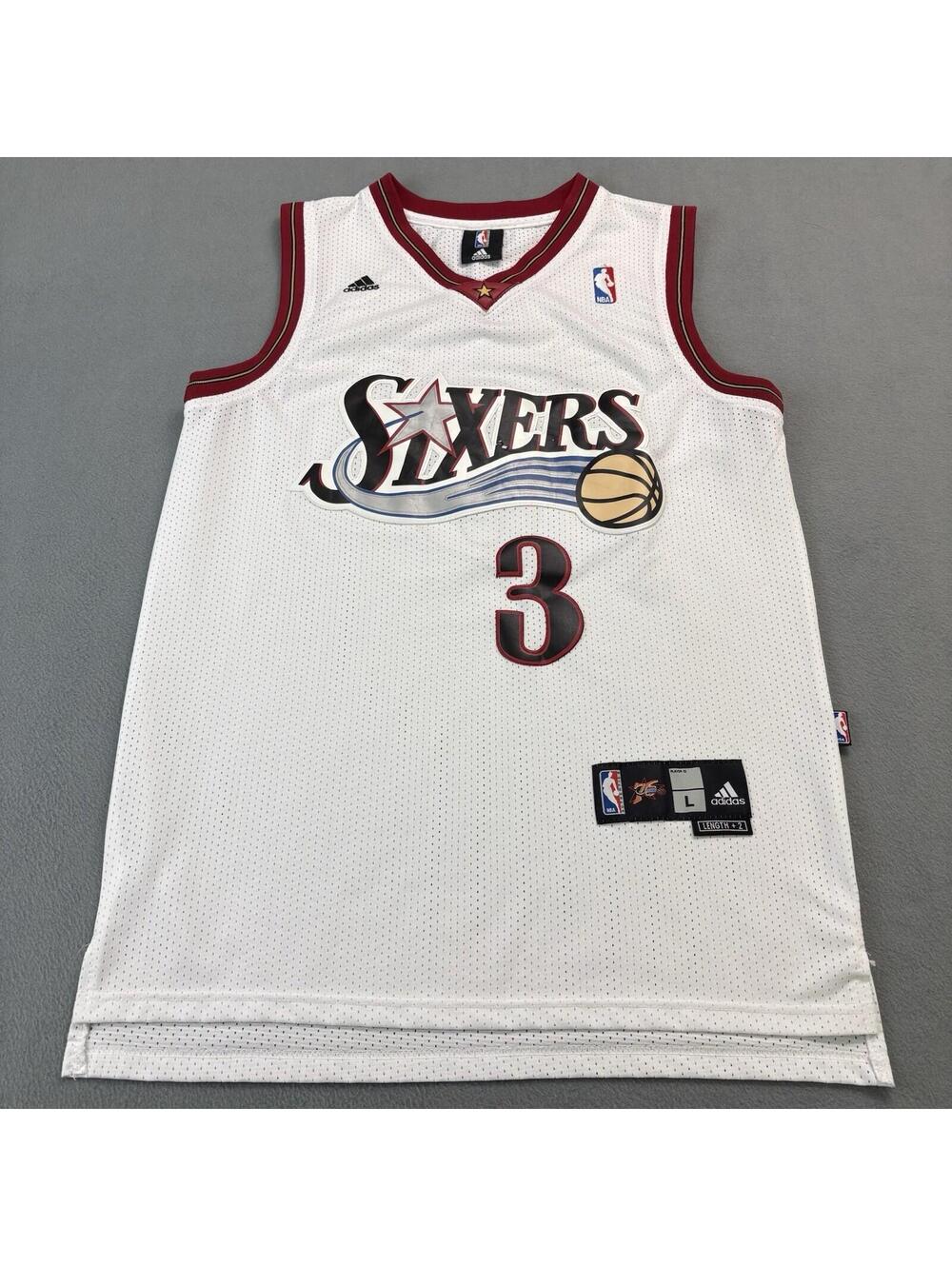 Vintage Adidas Allen Iverson Philadelphia 76ers NBA Basketball Jersey Large +2”